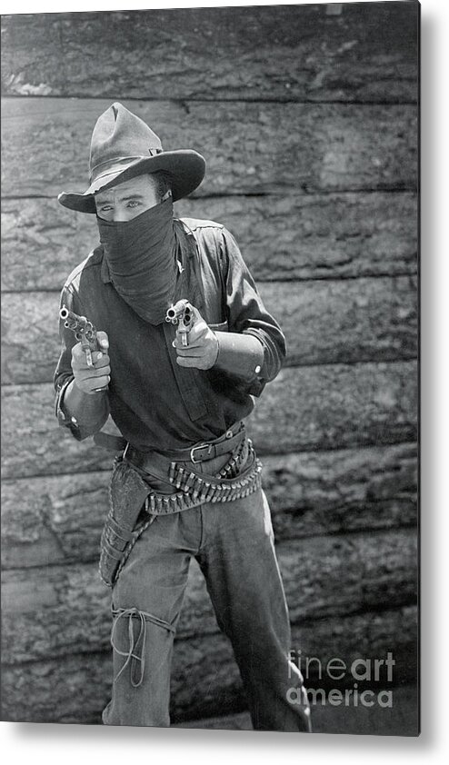 Dozen Metal Print featuring the photograph William S. Hart As A Masked Gunfighter #1 by Bettmann