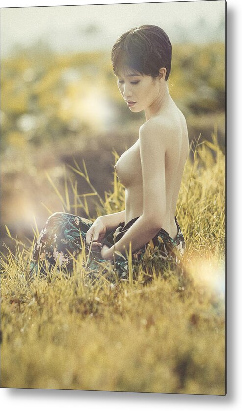 Nude Metal Print featuring the photograph Young Girl #1 by Vu Thien Vu