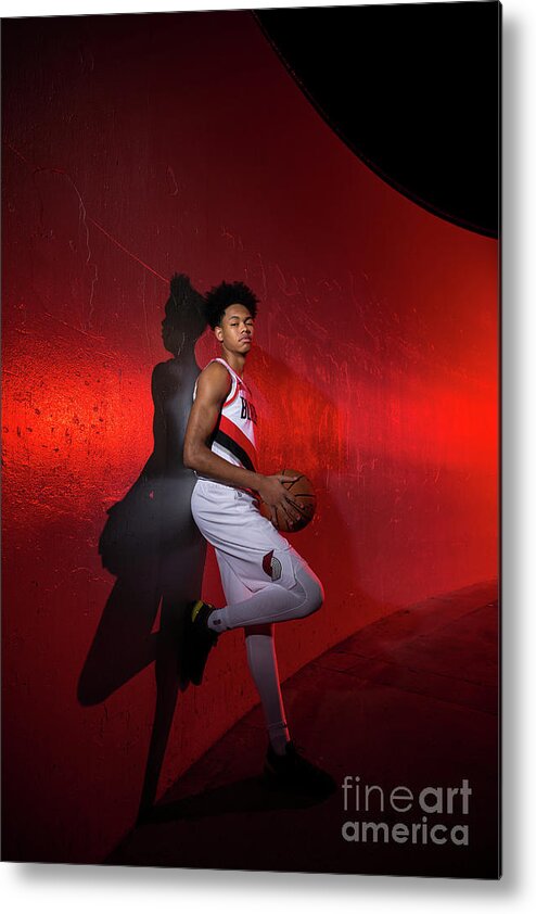 Media Day Metal Print featuring the photograph 2018-2019 Portland Trail Blazers Media by Sam Forencich