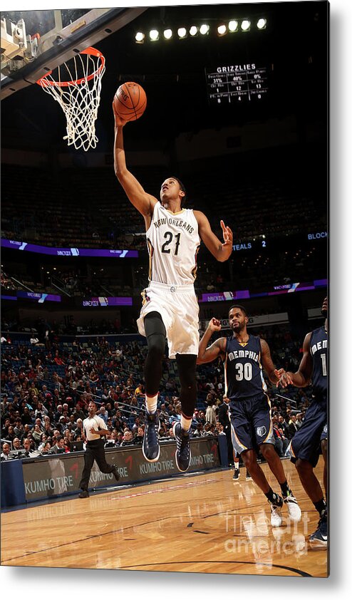 Anthony Brown Metal Print featuring the photograph Memphis Grizzlies V New Orleans Pelicans by Layne Murdoch