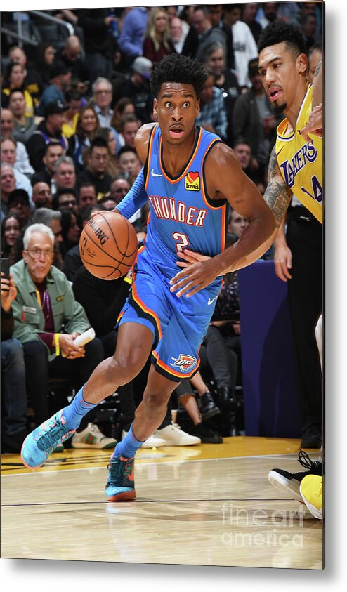 Nba Pro Basketball Metal Print featuring the photograph Oklahoma City Thunder V Los Angeles by Andrew D. Bernstein
