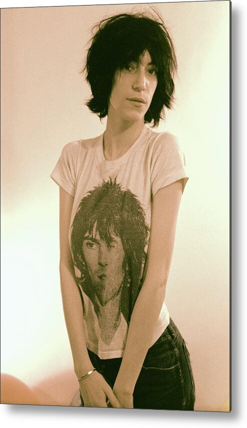 Rock Music Metal Print featuring the photograph Patti Smith Portrait Session #12 by Michael Ochs Archives