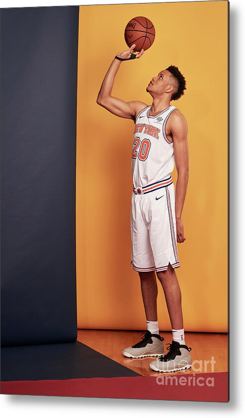 Kevin Knox Metal Print featuring the photograph 2018 Nba Rookie Photo Shoot #124 by Jennifer Pottheiser