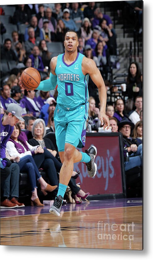 Miles Bridges Metal Print featuring the photograph Charlotte Hornets V Sacramento Kings by Rocky Widner