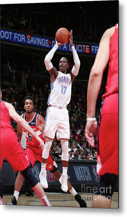 Dennis Schroder Metal Print featuring the photograph Oklahoma City Thunder V Washington #14 by Ned Dishman