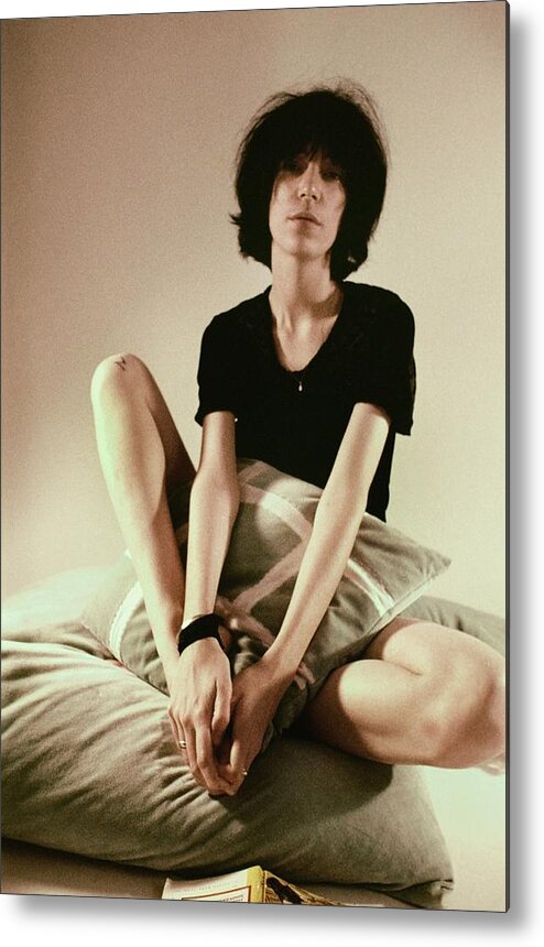 Rock Music Metal Print featuring the photograph Patti Smith Portrait Session #14 by Michael Ochs Archives