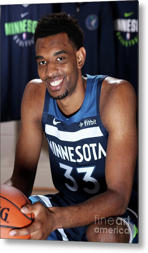 Keita Bates-diop Metal Print featuring the photograph 2018 Nba Rookie Photo Shoot #16 by Nathaniel S. Butler