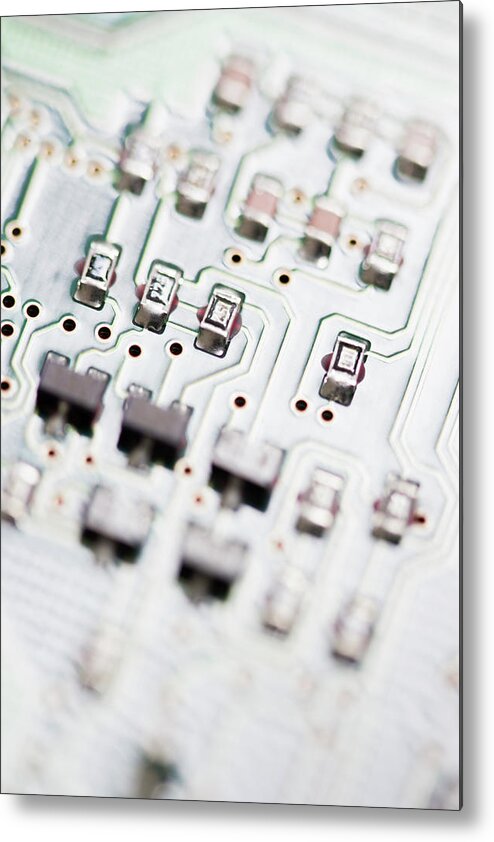 Transistor Metal Print featuring the photograph Close-up Of A Circuit Board #17 by Nicholas Rigg