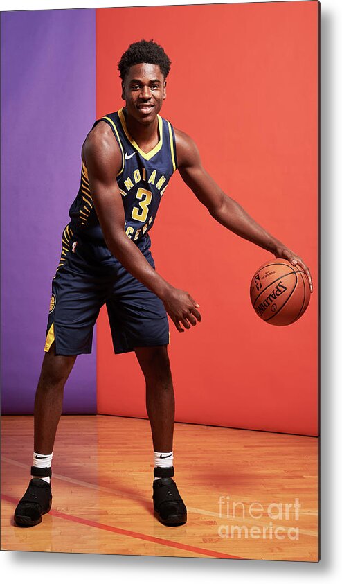 Aaron Holiday Metal Print featuring the photograph 2018 Nba Rookie Photo Shoot #173 by Jennifer Pottheiser
