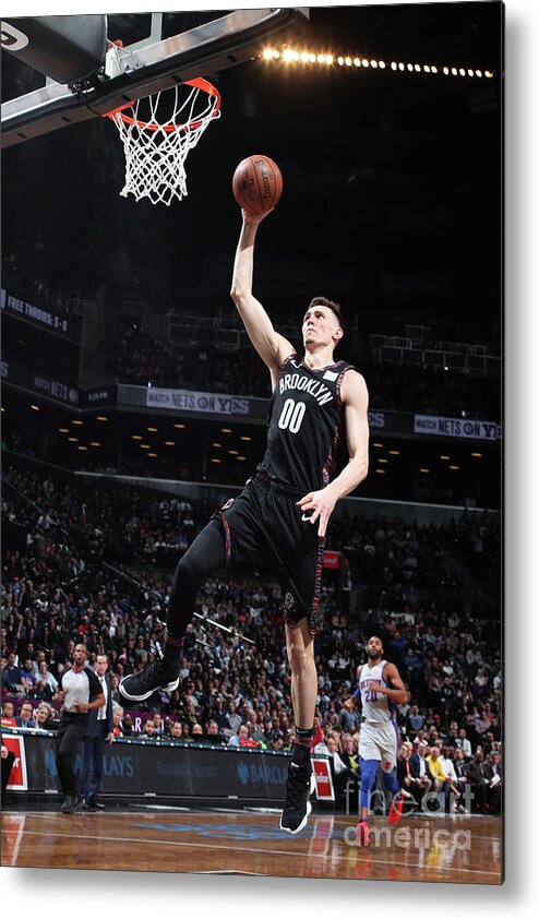 Rodions Kurucs Metal Print featuring the photograph Detroit Pistons V Brooklyn Nets by Nathaniel S. Butler