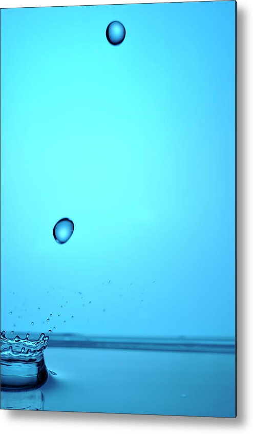 Motion Metal Print featuring the photograph Splashing Water Droplet #18 by Sami Sarkis