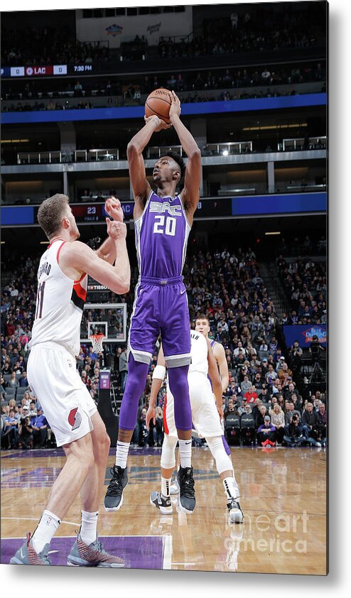 Harry Giles Metal Print featuring the photograph Portland Trail Blazers V Sacramento #19 by Rocky Widner