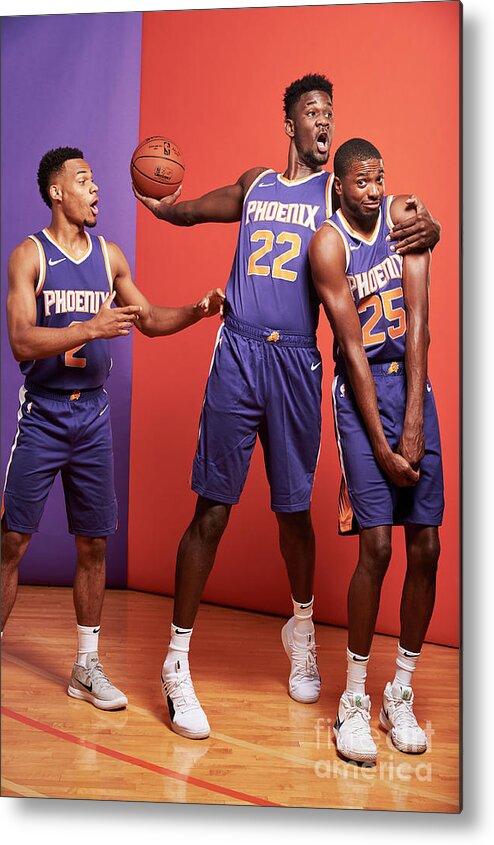 Mikal Bridges Metal Print featuring the photograph 2018 Nba Rookie Photo Shoot #196 by Jennifer Pottheiser