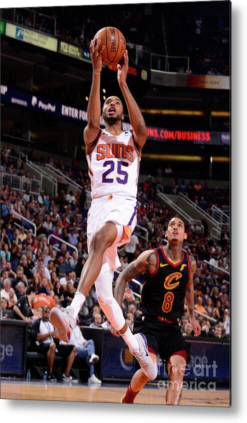 Mikal Bridges Metal Print featuring the photograph Cleveland Cavaliers V Phoenix Suns by Barry Gossage