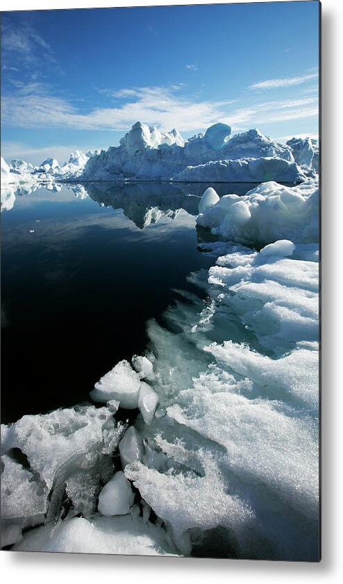 Scenics Metal Print featuring the photograph Icebergs, Disko Bay, Greenland #2 by Paul Souders