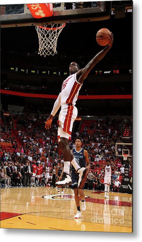 Nba Pro Basketball Metal Print featuring the photograph Memphis Grizzlies V Miami Heat by Oscar Baldizon
