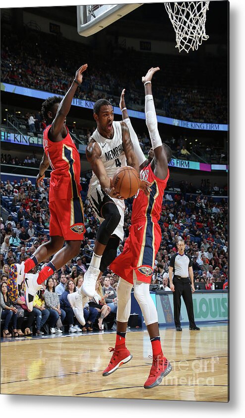 Myke Henry Metal Print featuring the photograph Memphis Grizzlies V New Orleans Pelicans #2 by Layne Murdoch Jr.