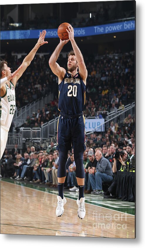 Nba Pro Basketball Metal Print featuring the photograph New Orleans Pelicans V Milwaukee Bucks by Gary Dineen