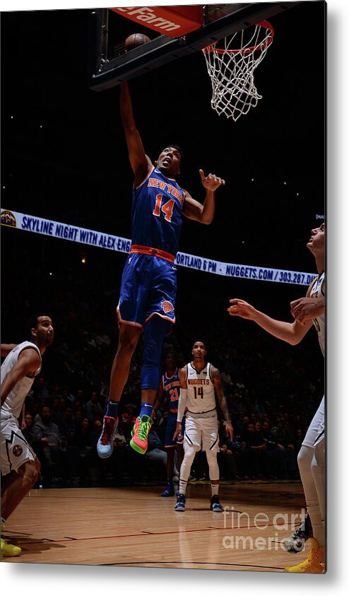 Allonzo Trier Metal Print featuring the photograph New York Knicks V Denver Nuggets by Bart Young