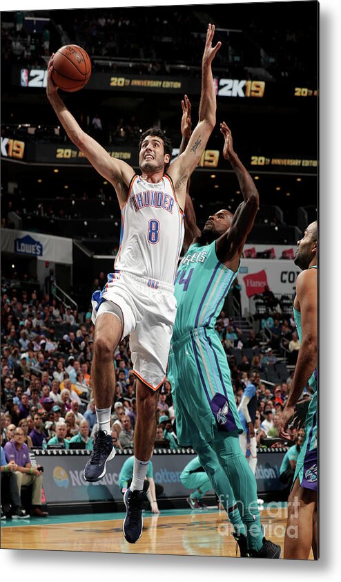 Alex Abrines Metal Print featuring the photograph Oklahoma City Thunder V Charlotte by Kent Smith