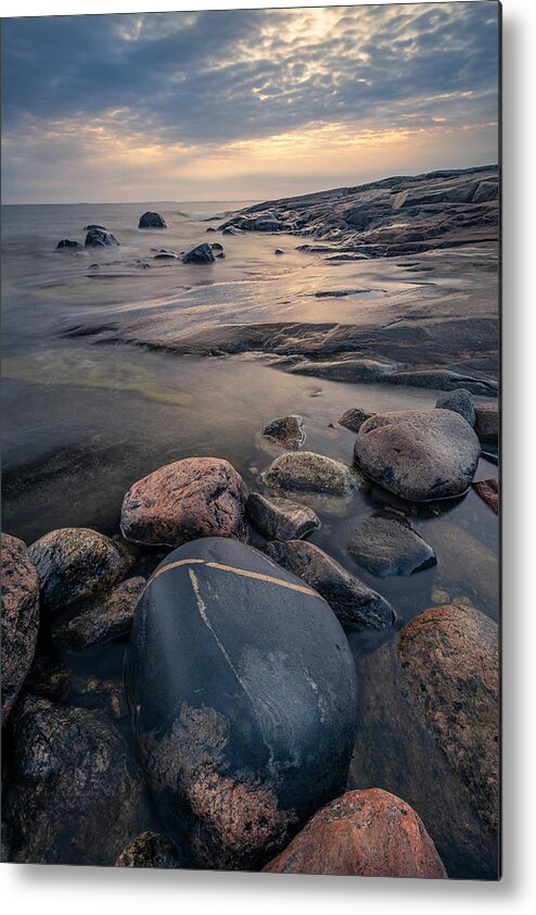 Landscape Metal Print featuring the photograph Scenic Sea View With Rocky Coastline #2 by Jani Riekkinen