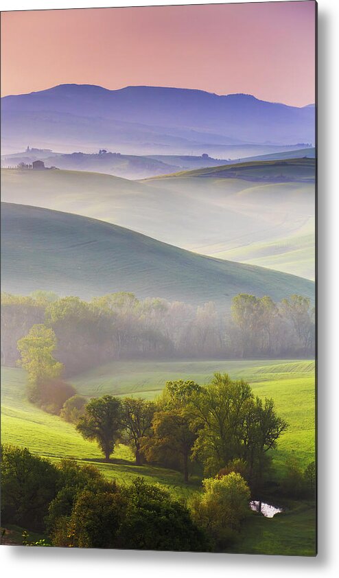 Estock Metal Print featuring the digital art Tuscany, Awesome Landscape At Dawn #2 by Maurizio Rellini