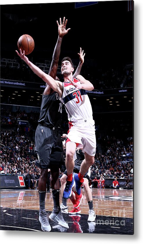 Nba Pro Basketball Metal Print featuring the photograph Washington Wizards V Brooklyn Nets by Nathaniel S. Butler