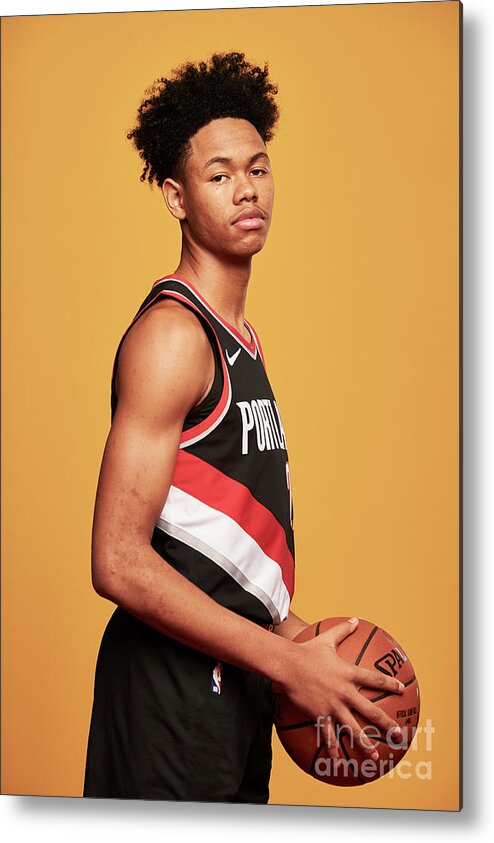 Anfernee Simons Metal Print featuring the photograph 2018 Nba Rookie Photo Shoot by Jennifer Pottheiser