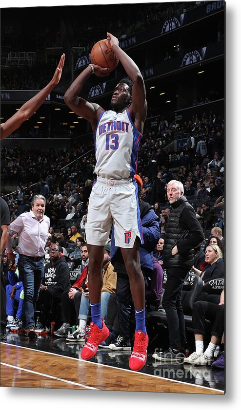 Nba Pro Basketball Metal Print featuring the photograph Detroit Pistons V Brooklyn Nets by Nathaniel S. Butler