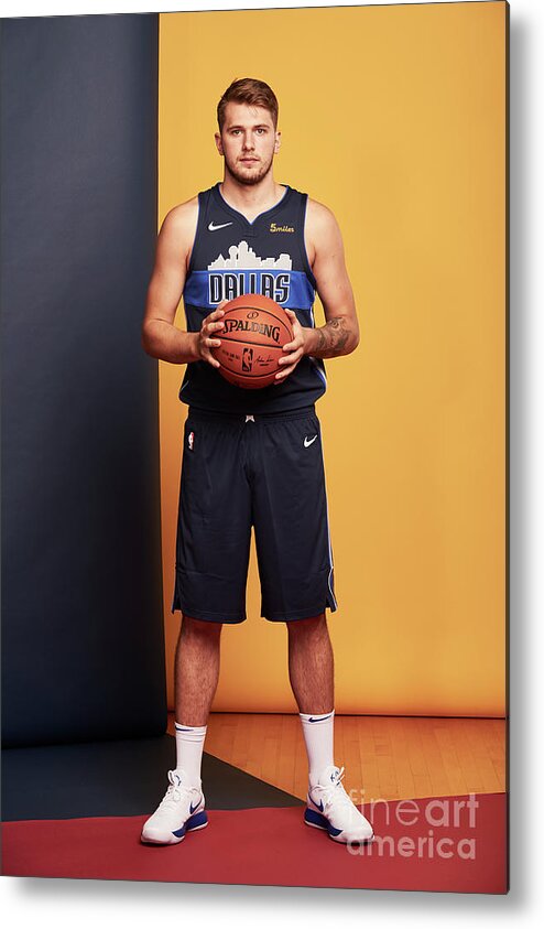 Luka Doncic Metal Print featuring the photograph 2018 Nba Rookie Photo Shoot by Jennifer Pottheiser