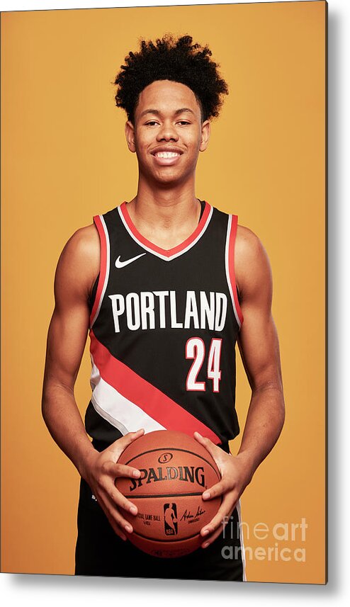 Anfernee Simons Metal Print featuring the photograph 2018 Nba Rookie Photo Shoot by Jennifer Pottheiser