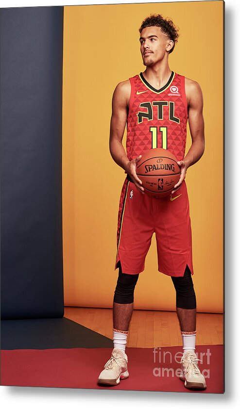 Trae Young Metal Print featuring the photograph 2018 Nba Rookie Photo Shoot by Jennifer Pottheiser