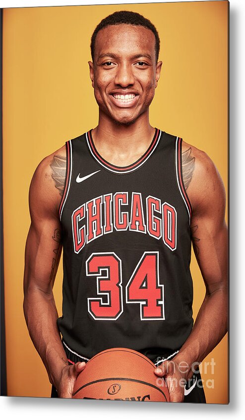 Wendell Carter Metal Print featuring the photograph 2018 Nba Rookie Photo Shoot #230 by Jennifer Pottheiser