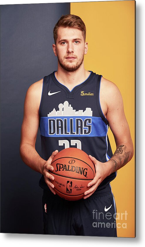 Luka Doncic Metal Print featuring the photograph 2018 Nba Rookie Photo Shoot #252 by Jennifer Pottheiser