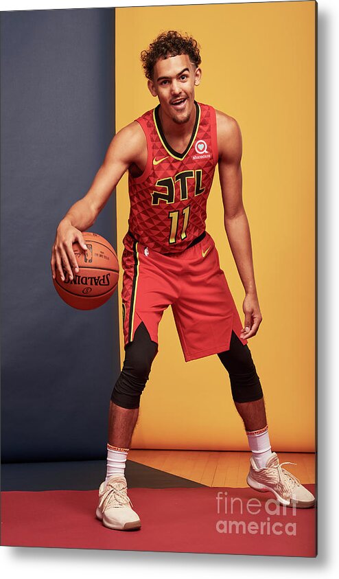 Trae Young Metal Print featuring the photograph 2018 Nba Rookie Photo Shoot #258 by Jennifer Pottheiser