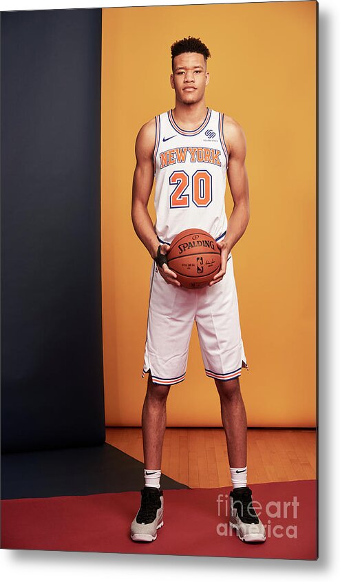 Kevin Knox Metal Print featuring the photograph 2018 Nba Rookie Photo Shoot by Jennifer Pottheiser