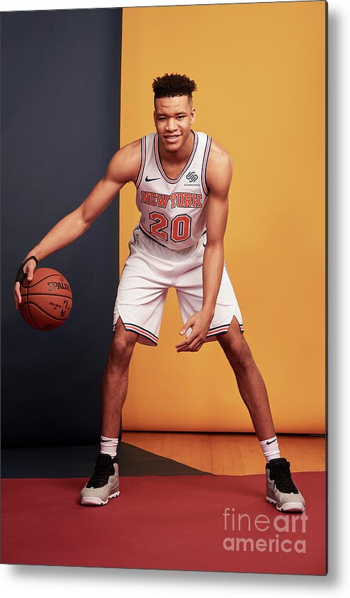 Kevin Knox Metal Print featuring the photograph 2018 Nba Rookie Photo Shoot #289 by Jennifer Pottheiser