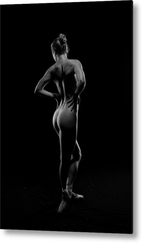 Black Metal Print featuring the photograph Art Nude #3 by Tran Van Truong