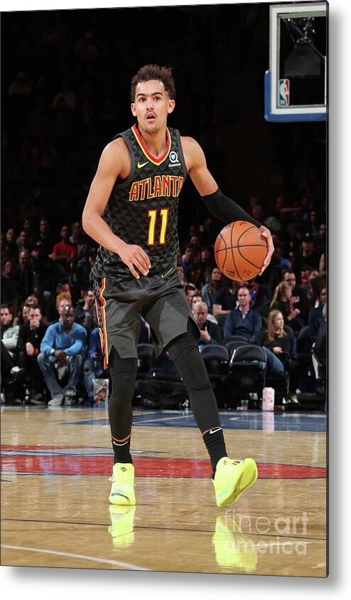 Trae Young Metal Print featuring the photograph Atlanta Hawks V New York Knicks #3 by Nathaniel S. Butler