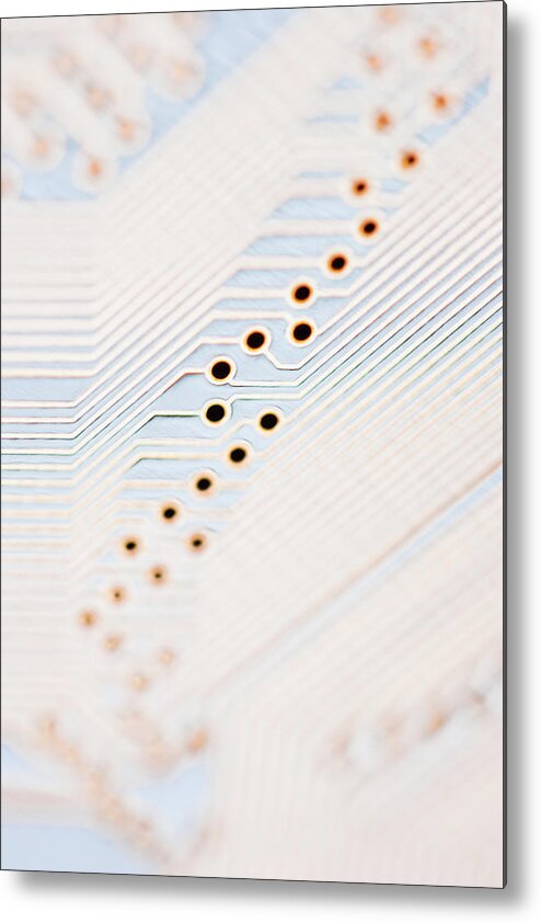 Electrical Component Metal Print featuring the photograph Close-up Of A Circuit Board by Nicholas Rigg
