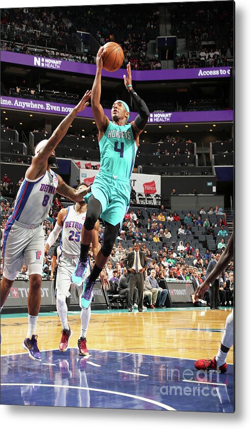 Devonte' Graham Metal Print featuring the photograph Detroit Pistons V Charlotte Hornets #3 by Kent Smith