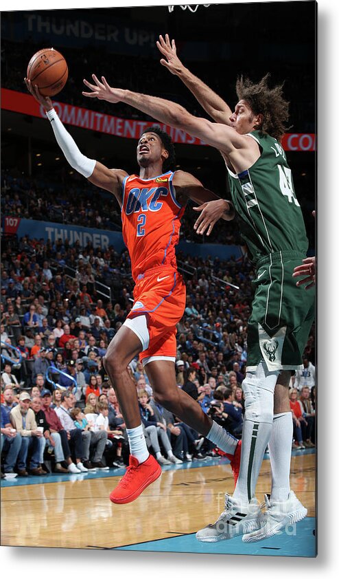 Nba Pro Basketball Metal Print featuring the photograph Milwaukee Bucks V Oklahoma City Thunder by Zach Beeker
