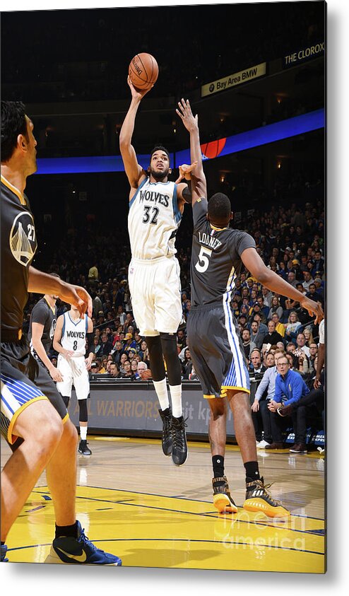 Nba Pro Basketball Metal Print featuring the photograph Minnesota Timberwolves V Golden State by Andrew D. Bernstein