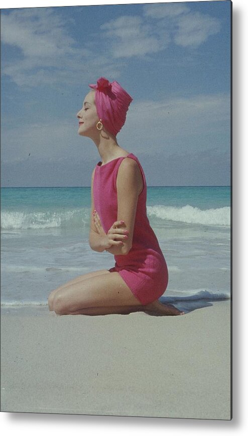 Model Metal Print featuring the photograph Model On The Beach by Gordon Parks