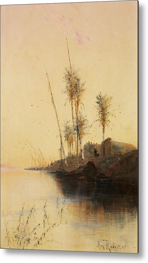 Max Friedrich Rabes Metal Print featuring the painting Nile Landscape #3 by MotionAge Designs