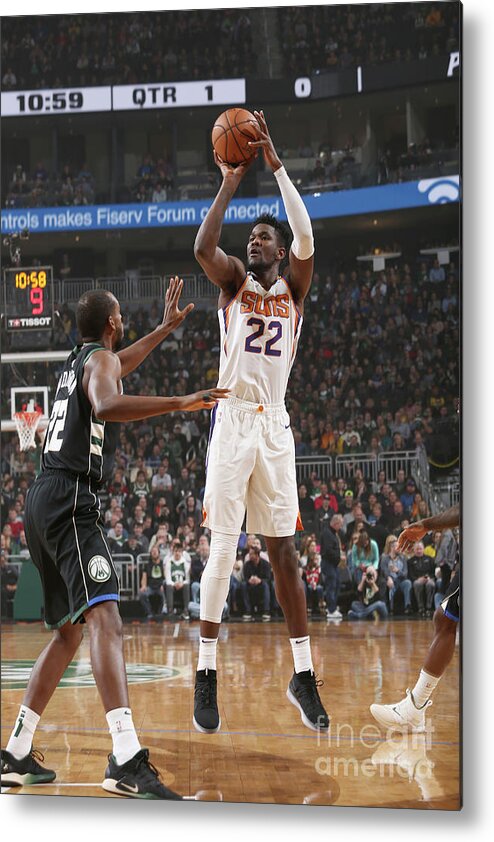 Nba Pro Basketball Metal Print featuring the photograph Phoenix Suns V Milwaukee Bucks by Gary Dineen