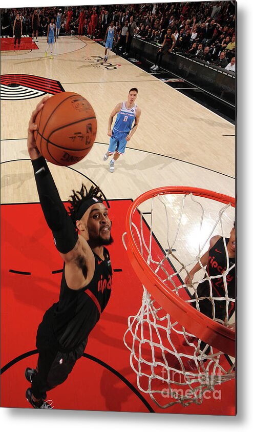 Nba Pro Basketball Metal Print featuring the photograph Sacramento Kings V Portland Trail by Cameron Browne