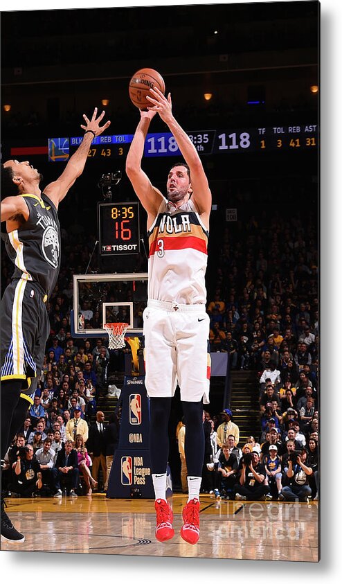 Nikola Mirotic Metal Print featuring the photograph New Orleans Pelicans V Golden State #30 by Noah Graham