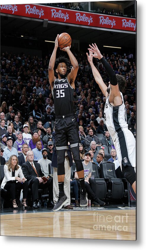 Marvin Bagley Iii Metal Print featuring the photograph San Antonio Spurs V Sacramento Kings #30 by Rocky Widner