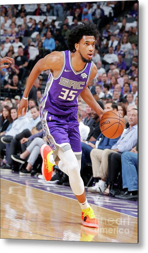 Nba Pro Basketball Metal Print featuring the photograph Utah Jazz V Sacramento Kings by Rocky Widner